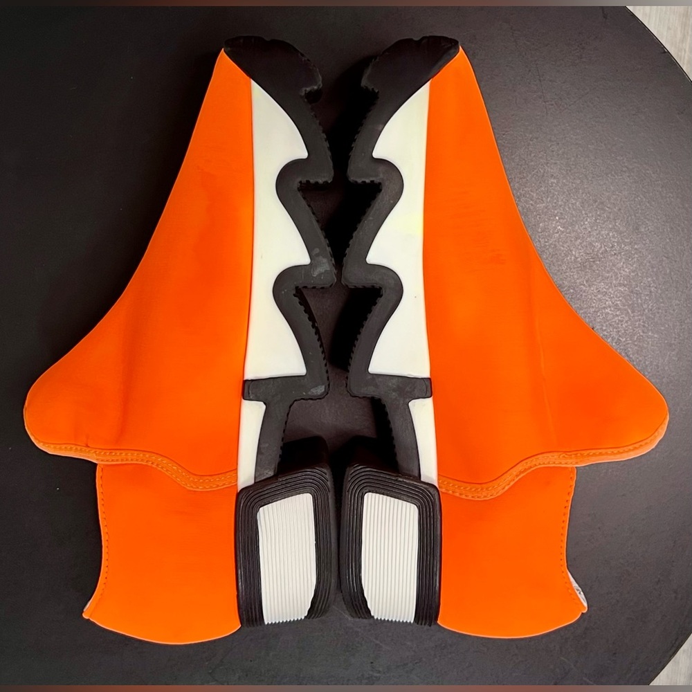 iRi WES I Neon Orange Low Top Vegan Platform Sneakers Neoprene Chunky Shoes - Picture 10 of 15